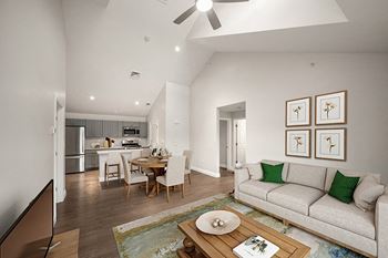 Vaulted ceilings and dormer windows in select units - Hampshire Green Apartments